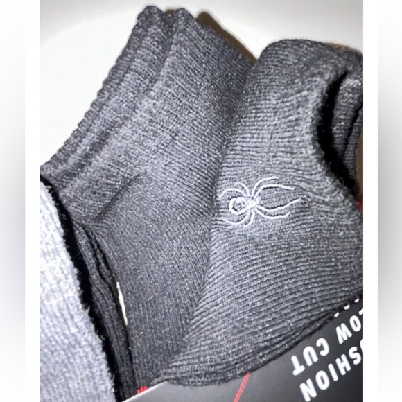 Spyder Low Cut Socks 6 Pair Men 6-12 Black Gray Red w Mixed Logo Cushion Ski NEW - Picture 9 of 12